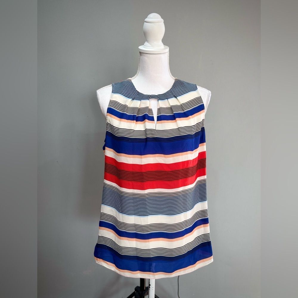 SALE! Laundry Shelli Segal Striped Sleeveless Blouse Size S